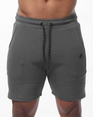 Grey Men's Alphalete ELMTS Athletic 6" Shorts | UAE-829063