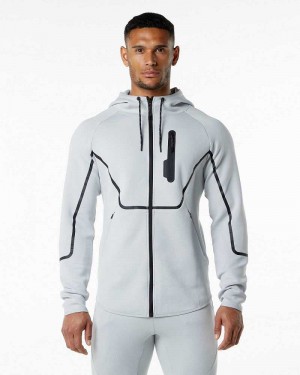 Grey Men's Alphalete ELMTS Athletic Jackets | UAE-615748