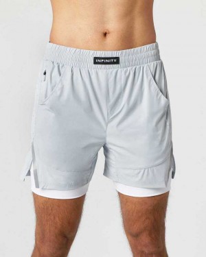 Grey Men's Alphalete Infinity Speed 5.5" Shorts | UAE-395670