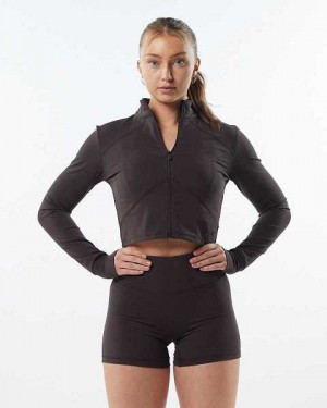 Grey Women's Alphalete Pulse Jackets | UAE-158604