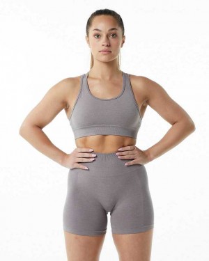 Grey Women's Alphalete Revival Sports Bra | UAE-605894