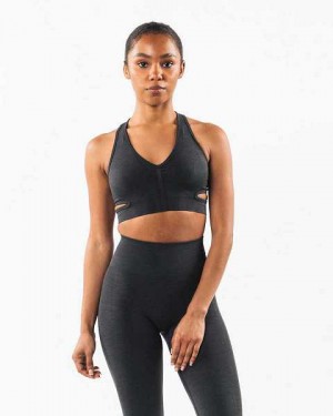 Grey Women's Alphalete Stratus Sports Bra | UAE-061394