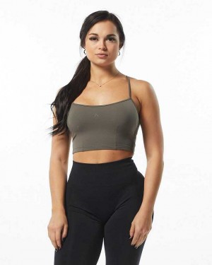 Grey Women's Alphalete Ultrasoft Camisole Tanks | UAE-678230