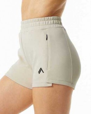 Light Yellow Women's Alphalete ELMTS Athletic 3.5" Shorts | UAE-096153