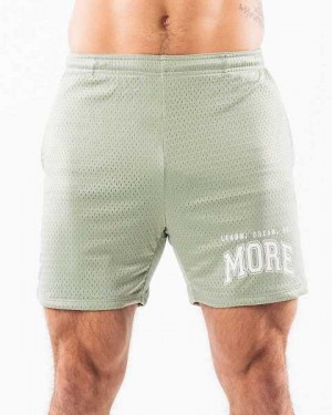 Olive Men's Alphalete LDB More Mesh 6" Shorts | UAE-047938