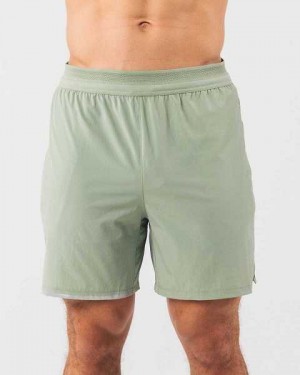 Olive Men's Alphalete Studio 6" Shorts | UAE-954703