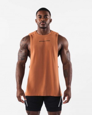 Orange Men's Alphalete AA Airtech Cutoff Tanks | UAE-193426