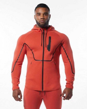 Orange Men's Alphalete ELMTS Athletic Jackets | UAE-307594