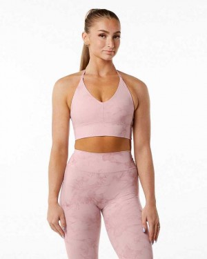 Pink Women's Alphalete Alphalux Wonder Sports Bra | UAE-386125