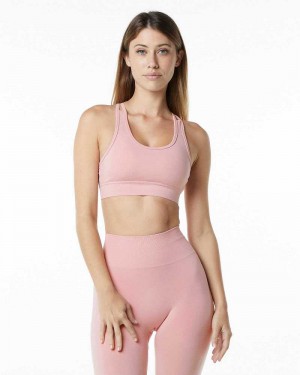 Pink Women's Alphalete Revival Sports Bra | UAE-295718