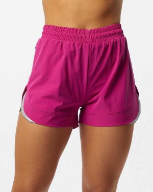 Pink Women's Alphalete Stride 3" Shorts | UAE-298347