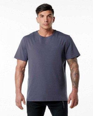 Purple Men's Alphalete Classic Short Sleeve Shirts | UAE-982013