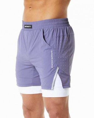 Purple Men's Alphalete Infinity Speed 5.5" Shorts | UAE-271908