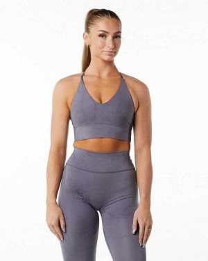 Purple Women's Alphalete Alphalux Wonder Sports Bra | UAE-309745