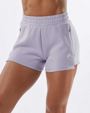 Purple Women's Alphalete ELMTS Athletic 3.5" Shorts | UAE-396280