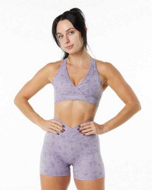 Purple Women's Alphalete Surface Wrap Sports Bra | UAE-761820