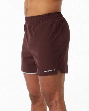 Red Men's Alphalete Core Stride 5” Shorts | UAE-605249