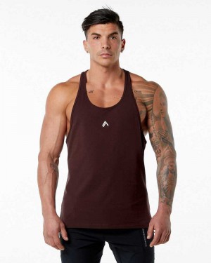 Red Men's Alphalete Emblem Stringer Tanks | UAE-476903