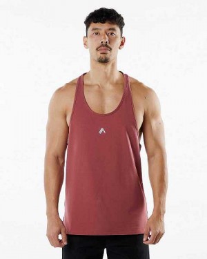 Red Men's Alphalete Emblem Stringer Tanks | UAE-467213