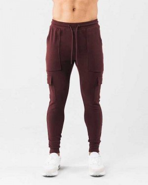 Red Men's Alphalete Identity Cargo Jogger | UAE-082719