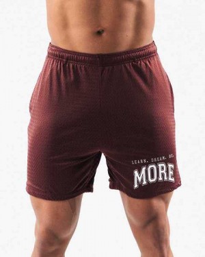 Red Men's Alphalete LDB More Mesh 6” Shorts | UAE-674835