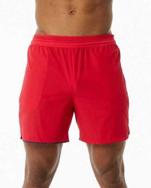 Red Men's Alphalete Studio 6" Shorts | UAE-509182