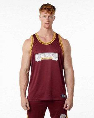 Red Men's Alphalete Varsity Basketball Tanks | UAE-302865