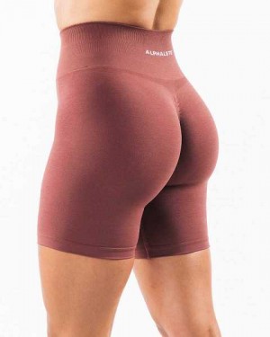 Red Women's Alphalete Amplify 6.5” Shorts | UAE-487153