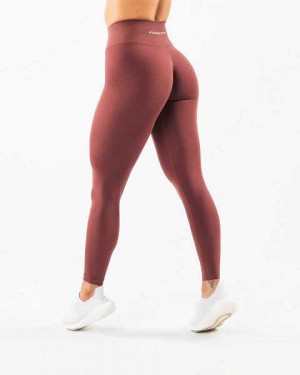 Red Women's Alphalete Amplify Leggings | UAE-940315