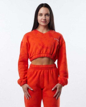 Red Women's Alphalete HCTS Sweater | UAE-401276