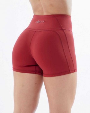 Red Women's Alphalete Pulse Surge 4" Shorts | UAE-803567