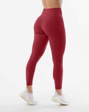 Red Women's Alphalete Pulse Surge Leggings | UAE-816473