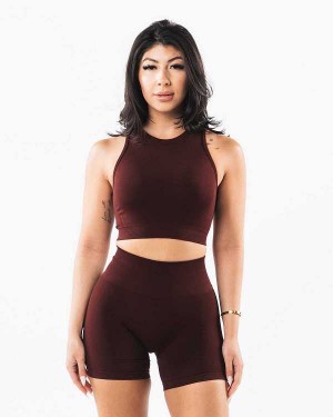 Red Women's Alphalete Stratus Crop Tanks | UAE-875942