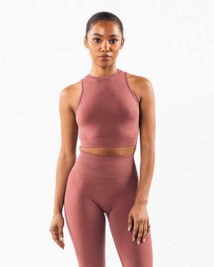 Red Women's Alphalete Stratus Crop Tanks | UAE-621304