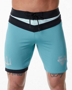 Turquoise Men's Alphalete Trident Competition Swim Trunks | UAE-413689