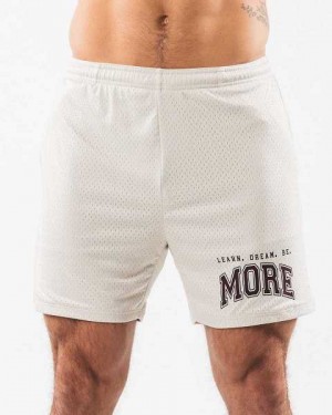 White Men's Alphalete LDB More Mesh 6" Shorts | UAE-746519