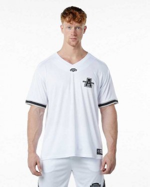 White Men's Alphalete Varsity NFL Jersey | UAE-381645