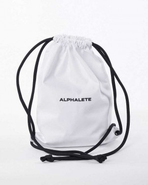 White Unisex Alphalete Essential Bags | UAE-638549