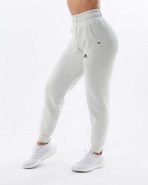 White Women's Alphalete ELMTS Cuffed Jogger | UAE-091287