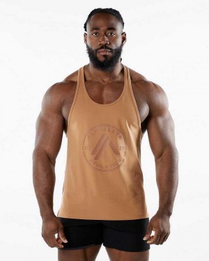 Yellow Men's Alphalete Dynasty Stringer Tanks | UAE-940378