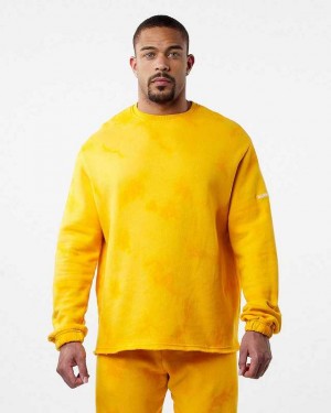 Yellow Men's Alphalete HCTS Drop Shoulder Sweater | UAE-420815