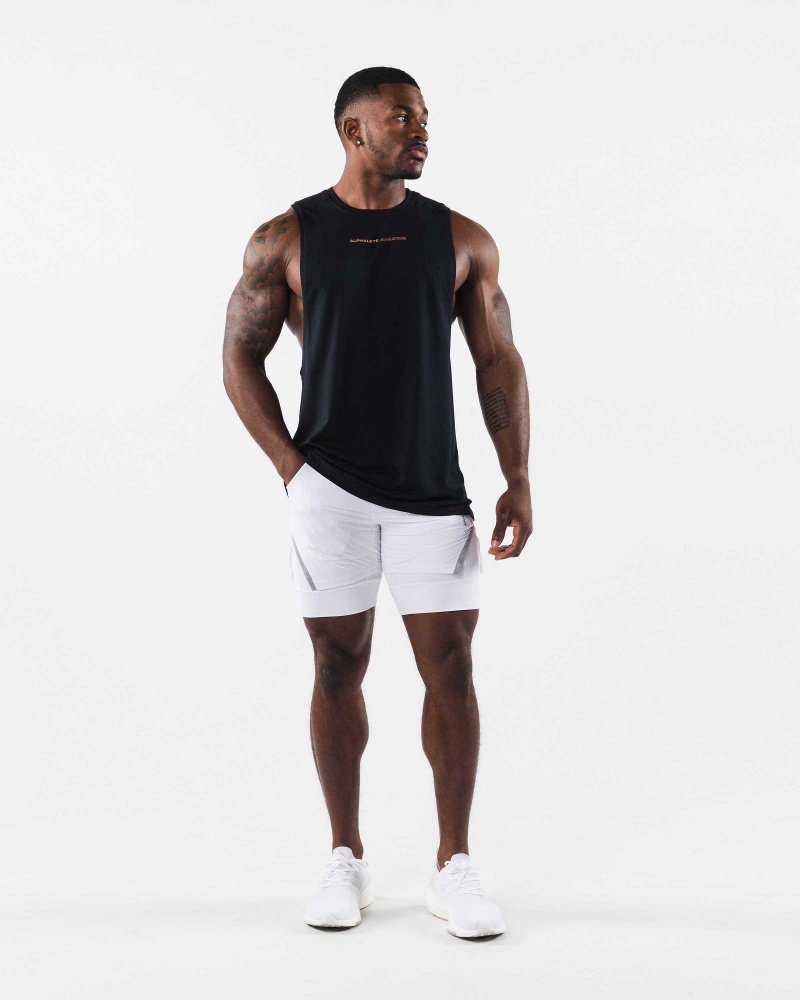 Black Men's Alphalete AA Airtech Cutoff Tanks | UAE-708356