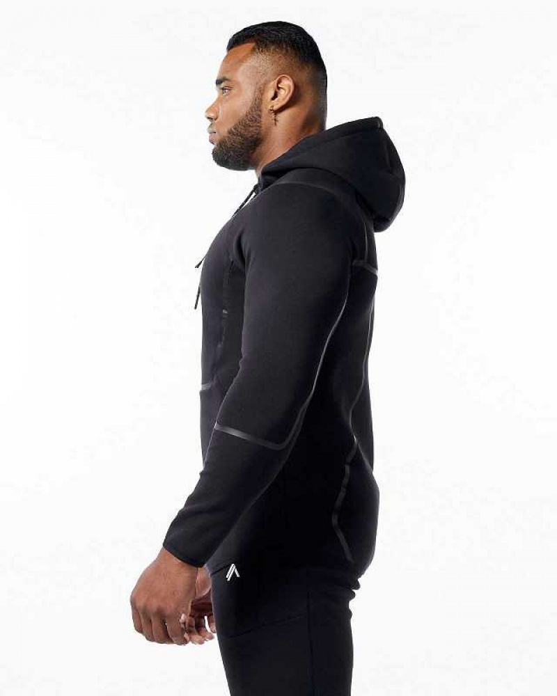 Black Men's Alphalete ELMTS Athletic Jackets | UAE-014269