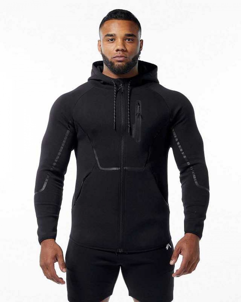 Black Men\'s Alphalete ELMTS Athletic Jackets | UAE-014269