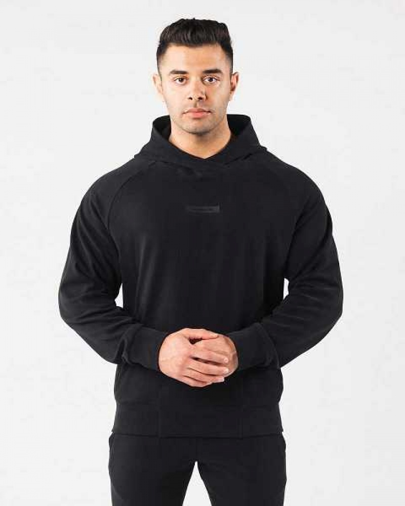 Black Men\'s Alphalete Identity Pro Hoodie | UAE-963801