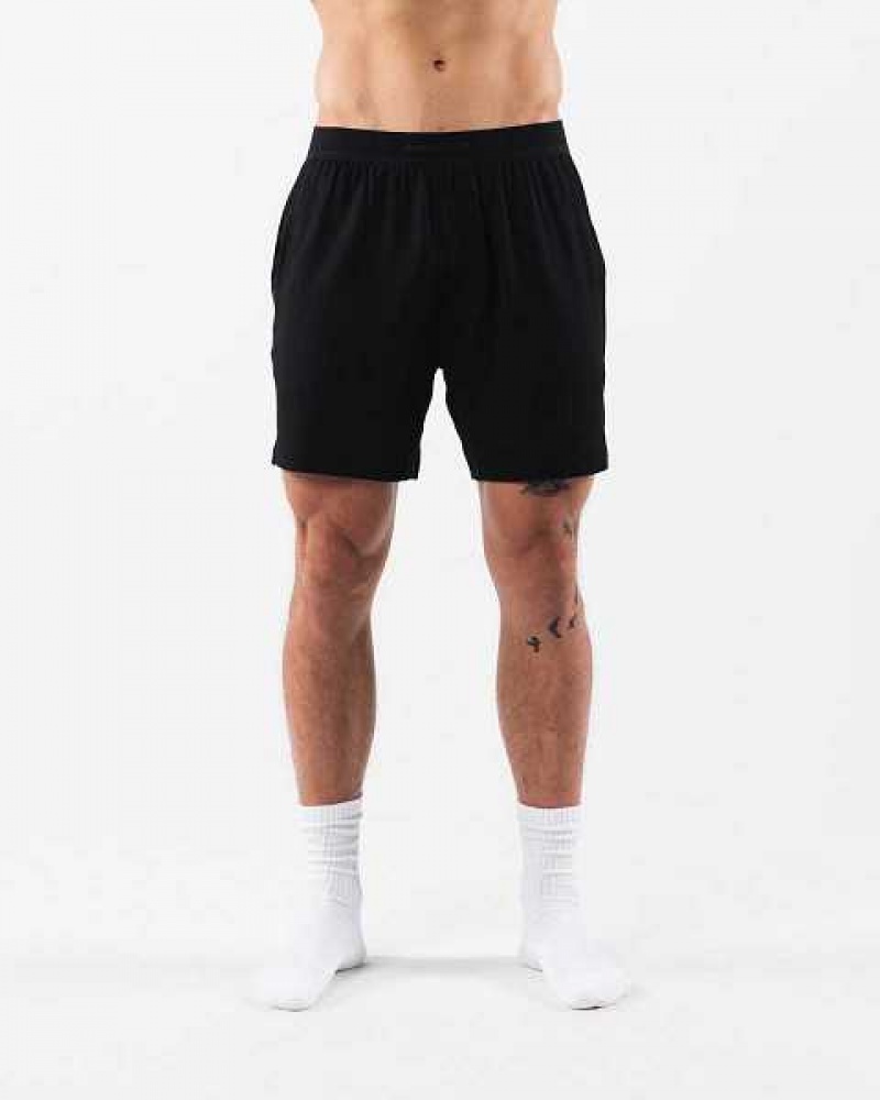 Black Men\'s Alphalete Lounge Shorts | UAE-251869