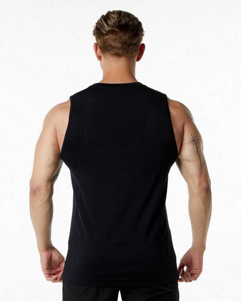 Black Men's Alphalete Ozone Tanks | UAE-126389