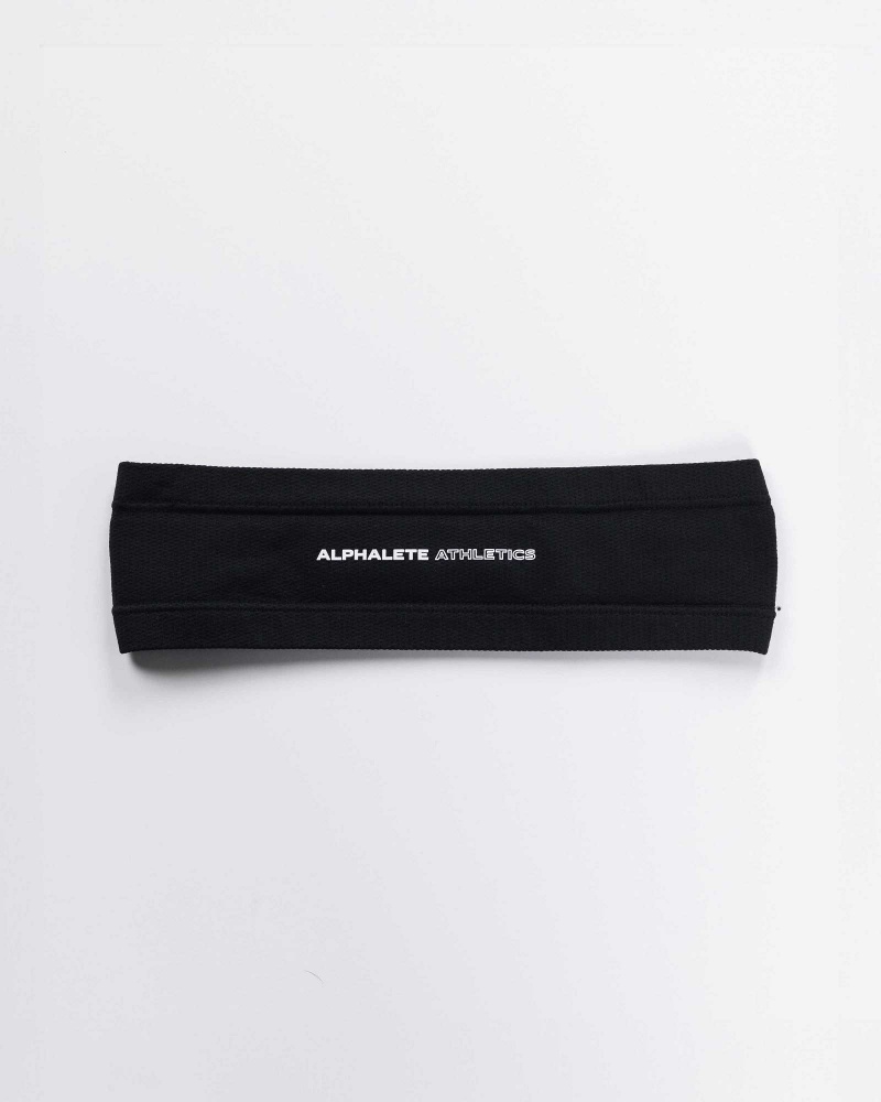 Black Unisex Alphalete AA Airtech Headband | UAE-196745