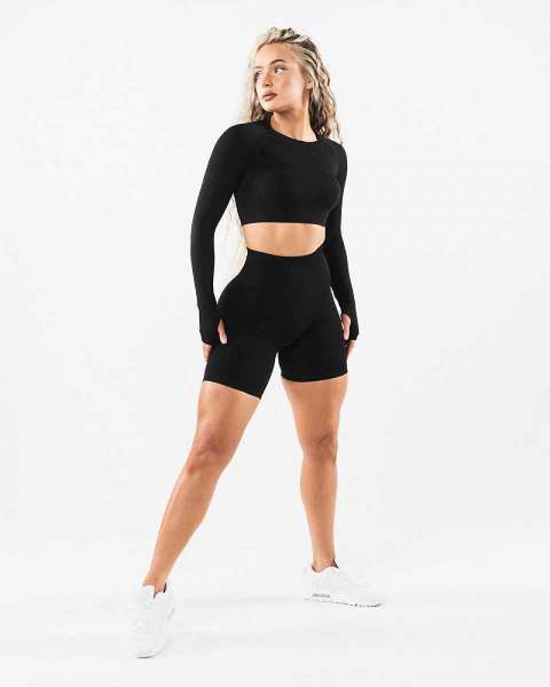 Black Women's Alphalete Amplify 6.5” Shorts | UAE-432987