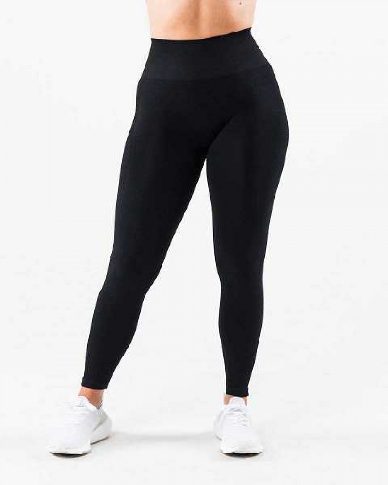 Black Women's Alphalete Amplify Contour Leggings | UAE-460785